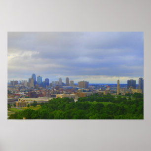 Kansas City Silhouet Afdruk Poster