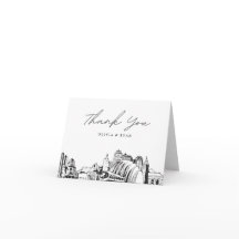 Kansas City Silhouette Schets Bedankkaart