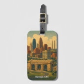 Kansas City Silhouette Skyline Bagagelabel (Voorkant (verticaal))