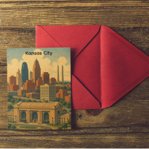 Kansas City Silhouette Skyline Briefkaart