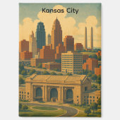 Kansas City Silhouette Skyline Magneet (Voorkant)