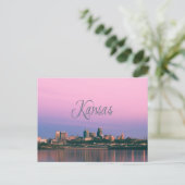 Kansas City Sky Line Sunset Briefkaart (Staand voorkant)
