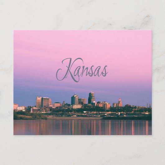 Kansas City Sky Line Sunset Briefkaart (Voorkant)