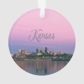 Kansas City Sky Line Sunset Ornament (achterkant)