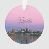 Kansas City Sky Line Sunset Ornament (voorkant)