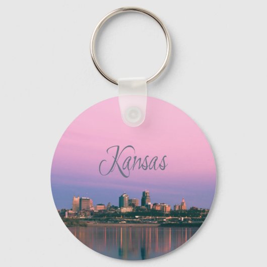 Kansas City Sky Line Sunset Sleutelhanger (Voorkant)