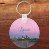 Kansas City Sky Line Sunset Sleutelhanger (Voorkant)