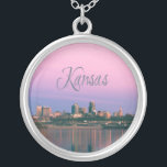 Kansas City Sky Line Sunset Zilver Vergulden Ketting<br><div class="desc">Kansas City Sky Line Sunset</div>