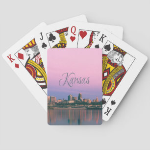 Kansas City Sky Line Zonsondergang Pokerkaarten
