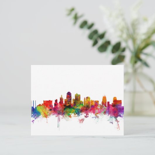 Kansas City Skyline Briefkaart (Staand voorkant)