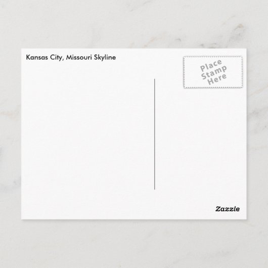 Kansas City Skyline Briefkaart (Achterkant)