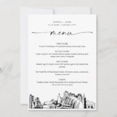 Kansas City Skyline Bruiloft Diner Menu Kaart 5x7 (Voorkant)