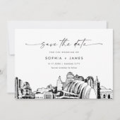 Kansas City Skyline Bruiloft Save the Date Kaart (Voorkant)