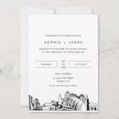 Kansas City Skyline bruiloft uitnodiging met foto (Voorkant)