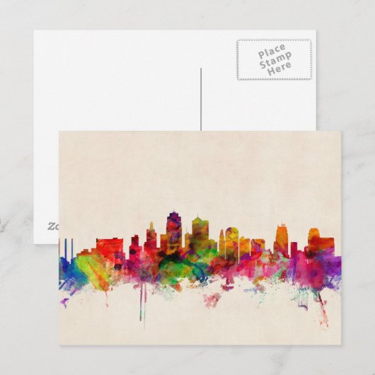 Kansas City Skyline Cityscape Briefkaart (Voorkant / Achterkant)
