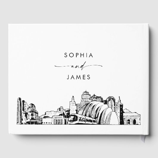 Kansas City Skyline Huwelijk Gastenboek (Achterkant)