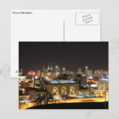 Kansas City Skyline in Night Briefkaart (Voorkant / Achterkant)