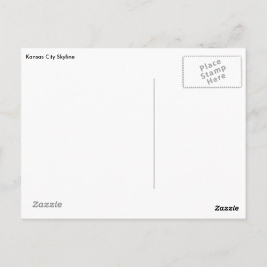 Kansas City Skyline in Night Briefkaart (Achterkant)