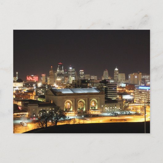 Kansas City Skyline in Night Briefkaart (Voorkant)