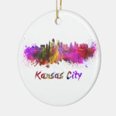 Kansas City skyline in watercolor Keramisch Ornament (Links)