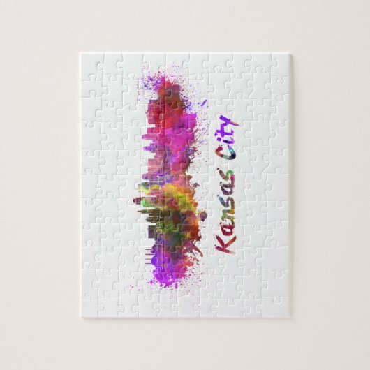 Kansas City skyline in waterverf Legpuzzel (Verticaal)