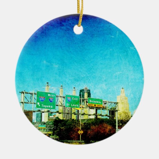 Kansas City Skyline Keramisch Ornament (Voorkant)