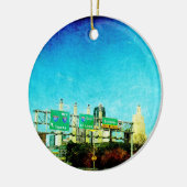 Kansas City Skyline Keramisch Ornament (Links)