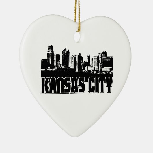 Kansas City Skyline Keramisch Ornament (Rechts)