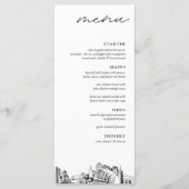 Kansas City Skyline Modern Huwelijksdiner Menu (Voorkant)