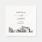 Kansas City Skyline Moderne bruiloft cocktail Servet (Voorkant)