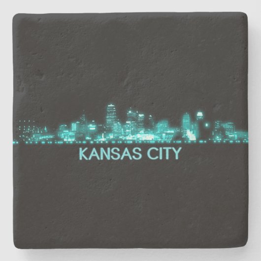 Kansas City Skyline Stenen Onderzetter (Voorkant)