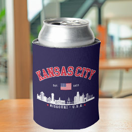 Kansas City Skyline | Vintage American Flag Blikjeskoeler