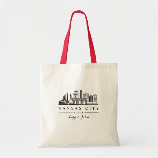 Kansas City Skyline Wedding Welcome Bag Tote Bag (Voorkant)