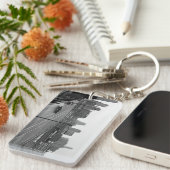 Kansas City Skyline, zwart-wit foto Sleutelhanger (Voorkant Rechts)