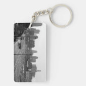 Kansas City Skyline, zwart-wit foto Sleutelhanger (achterkant)