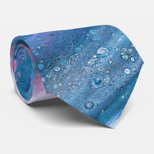 Kansas City Special 3 Cool Blue Abstract Stropdas (Opgerold)