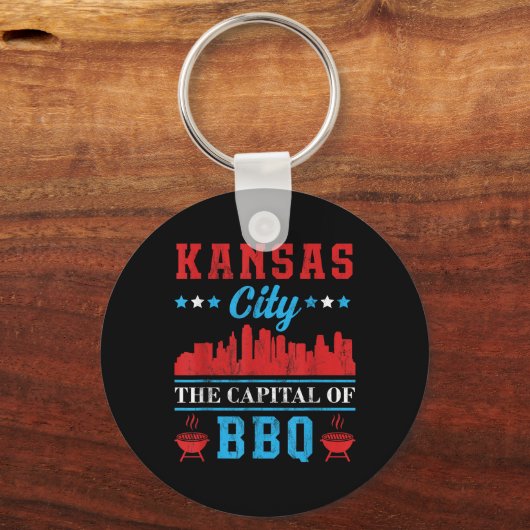 Kansas City the capital of Bbq Sleutelhanger (Voorkant)