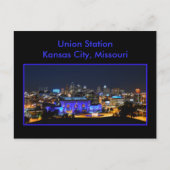 Kansas City Union Station in het blauw Briefkaart (Voorkant)