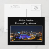 Kansas City Union Station in het blauw Briefkaart (Voorkant / Achterkant)
