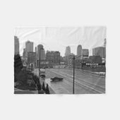 Kansas City Urban Skyline, zwart-wit Foto Fleece Deken (Voorkant (Horizontaal))