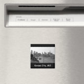 Kansas City Urban Skyline, zwart-wit Foto Magneet (Insitu (Vaatwasser))