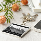 Kansas City Urban Skyline, zwart-wit Foto Sleutelhanger (Zijkant)