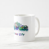 Kansas City V2  skyline in watercolor Koffiemok (Voorkant rechts)