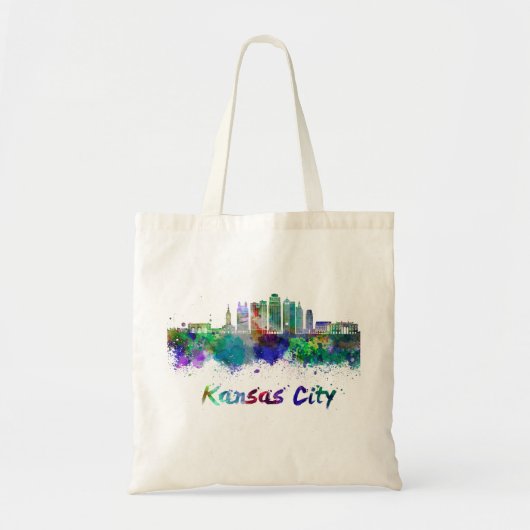 Kansas City V2 skyline in waterverf Tote Bag (Voorkant)