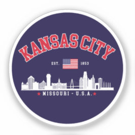 Kansas City Vintage Skyline | Patriotic Missouri  Sticker