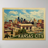 Kansas City Vintage Travel Poster (Voorkant)