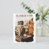 Kansas City Vintage Travel Waterverf Briefkaart (Staand voorkant)
