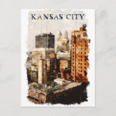 Kansas City Vintage Travel Waterverf Briefkaart (Voorkant)
