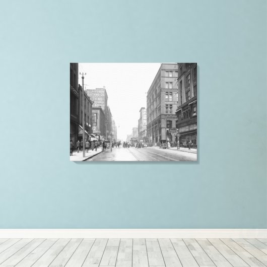  Kansas City Walnut Street Canvas Afdruk (Insitu (Houten vloer))