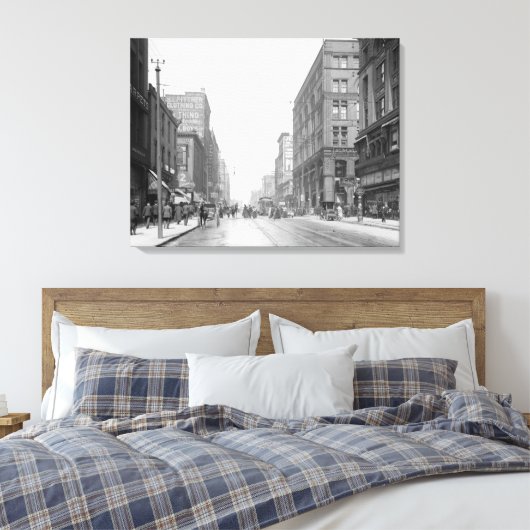  Kansas City Walnut Street Canvas Afdruk (Insitu (Slaapkamer))